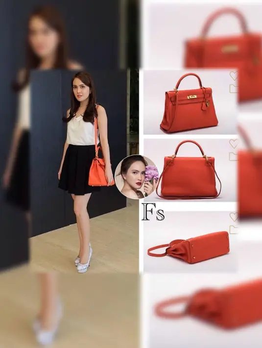 Shandy Aulia terlihat memesona saat mengenakan tas merek Hermes. Tas berwarna merah ini seharga Rp 192 juta. (Foto: instagram.com/fashionshandyaulia)