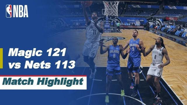 Berita video highlights laga musim reguler NBA 2020/2021 antara Orlando Magic melawan Brooklyn Nets yang berakhir dengan skor 121-113, Sabtu (20/3/2021) pagi hari WIB.