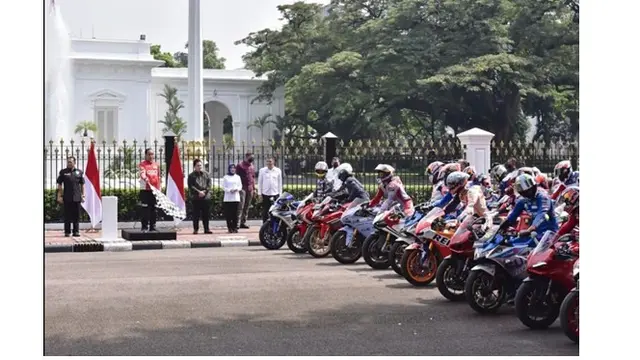 10 Potret Parade MotoGP 2022, Dilepas Langsung Jokowi di Istana Merdeka