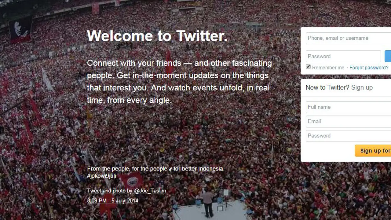 Raisa & Jokowi Eksis di Background Laman Muka Twitter Versi Web