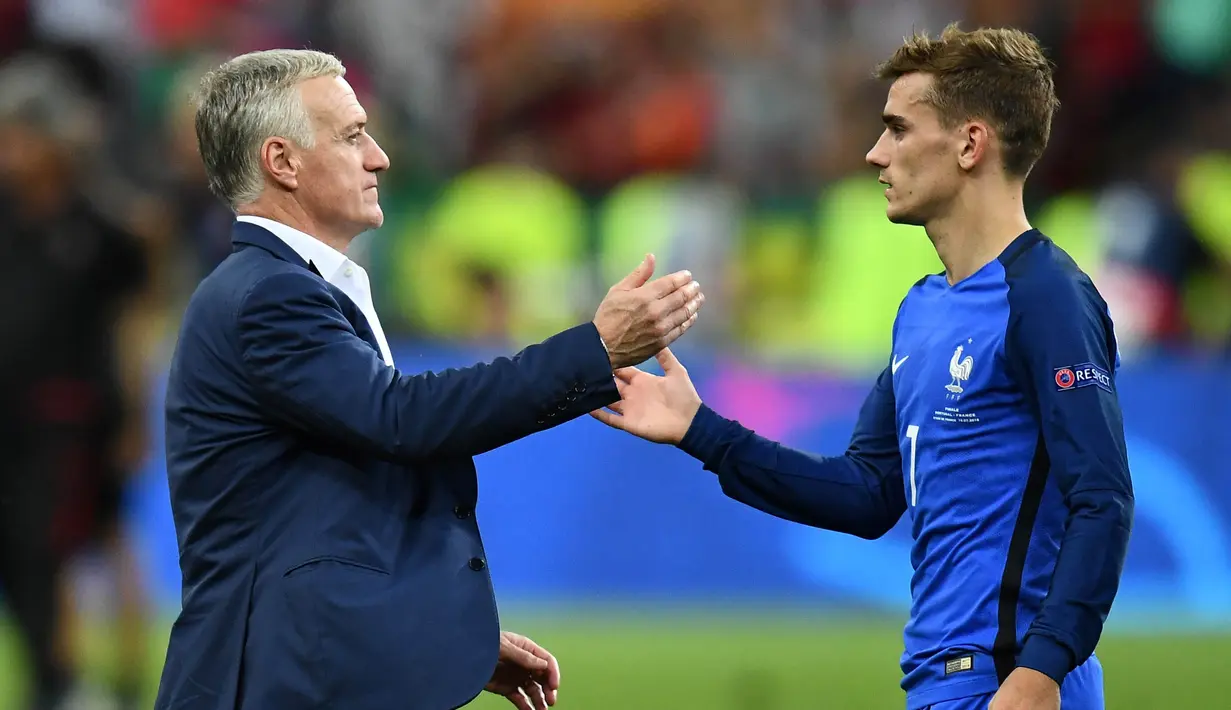 Antoine Griezmann menjadi pilihan pelatih Didier Deschamps saat tampil apik bersama Atletico Madrid. (10/7/2016). (AFP/Franck Fife)
