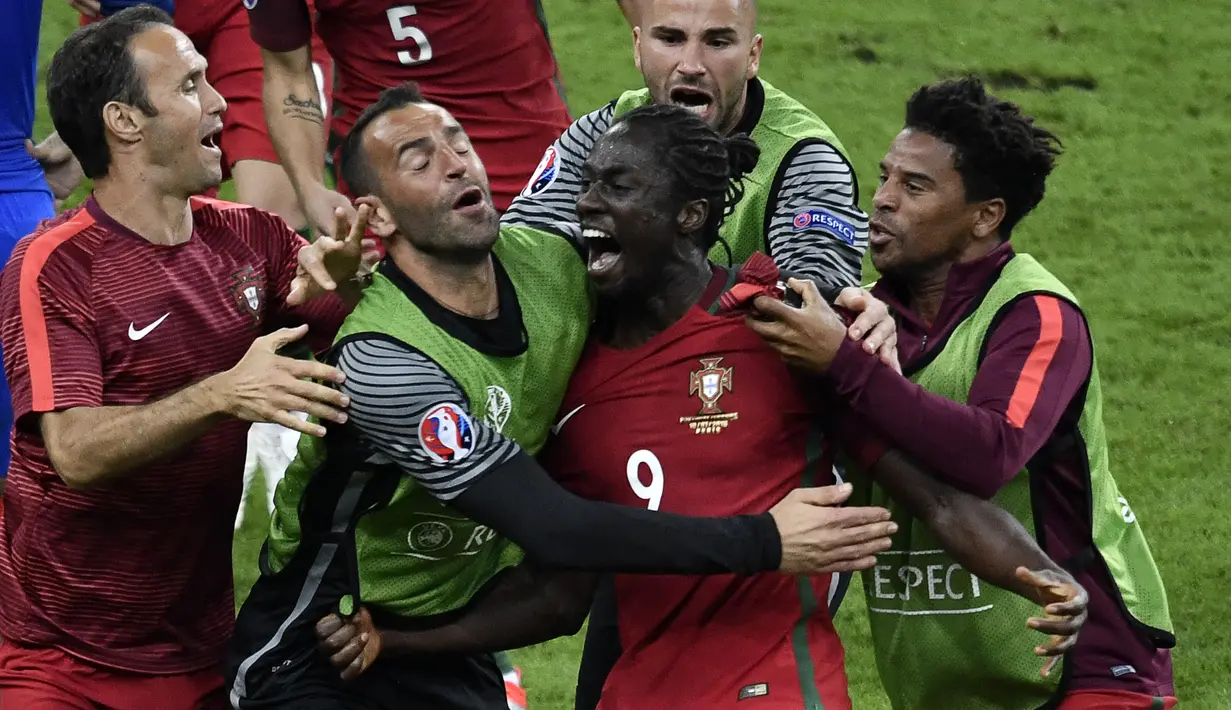 Eder (9) merupakan pemain yang mampu gegerkan pertandingan final Euro 2016 ketika Portugal menghadapi Prancis. Masuk menjadi pengganti Cristiano Ronaldo akibat cedera, dirinya malah berhasil menyumbangkan satu-satunya gol di pertandingan tersebut. (Foto: AFP/Philippe Lopez)