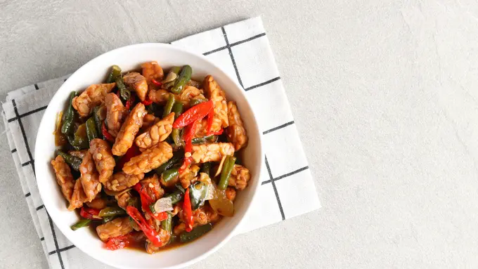 tumis tempe kacang
