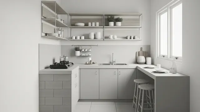Desain Kitchen Set Kecil Murah Budget 10 Juta/ Ilustrasi AI