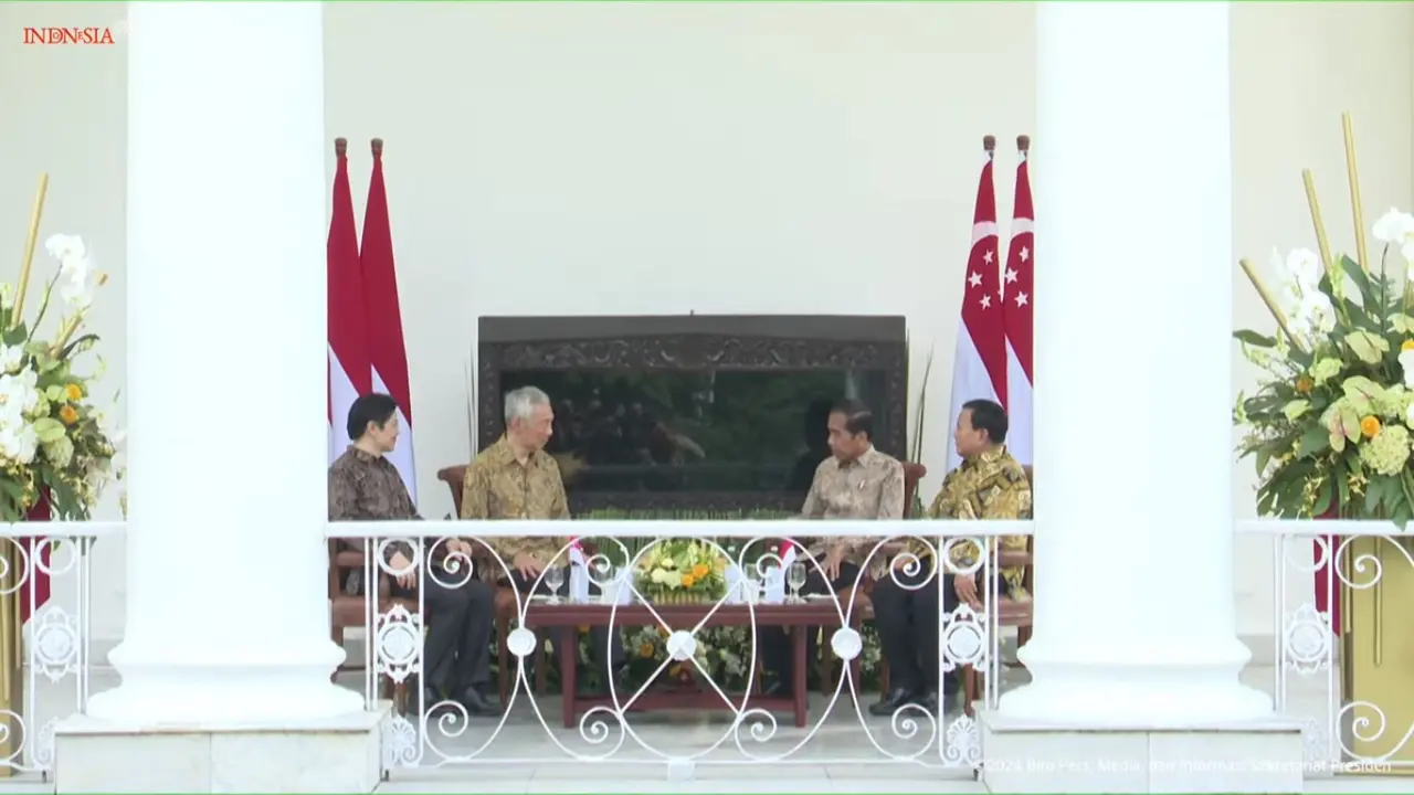 Jokowi Didampingi Prabowo Bertemu PM Singapura dan Wakilnya