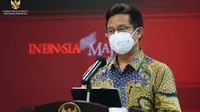 Menteri Kesehatan RI Budi Gunadi Sadikin memberikan keterangan pers mengenai Perkembangan PPKM, Senin (15/11/2021) di Kantor Presiden, Jakarta. (Dok Humas Sekretariat Kabinet RI)