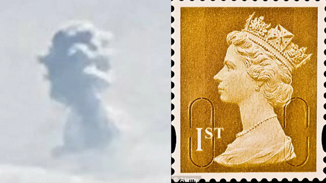 Penampakan awan mirip Ratu Inggris, Elizabeth. (Berbagai Sumber)