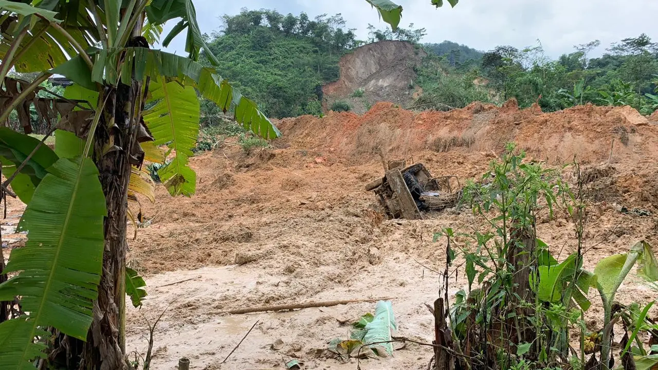 Longsor di Bogor, Rabu (1/1/2020). (Liputan6.com/Achmad Sudarno)