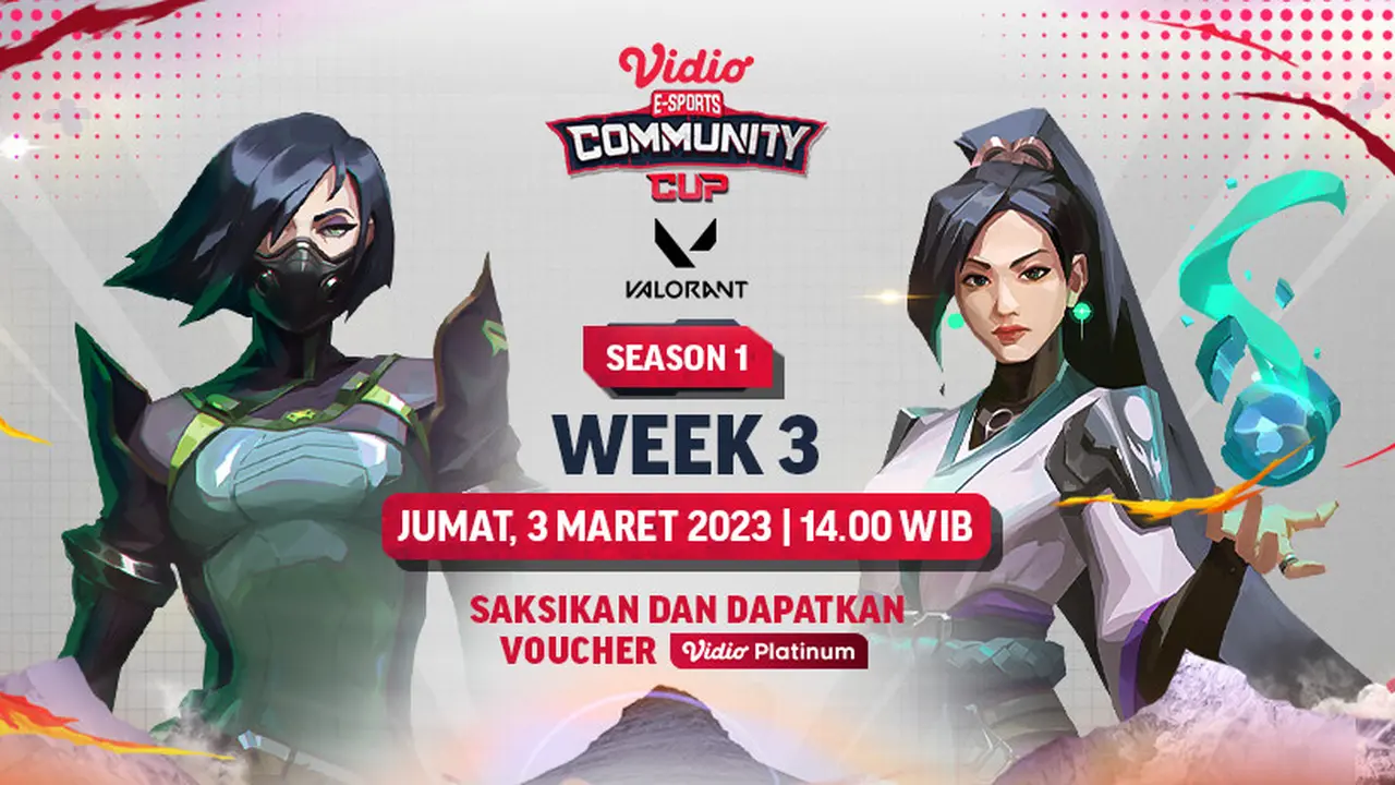 Saksikan Live Streaming Valorant Vidio Community Cup Season 1 Week 3 Jumat 3 Maret