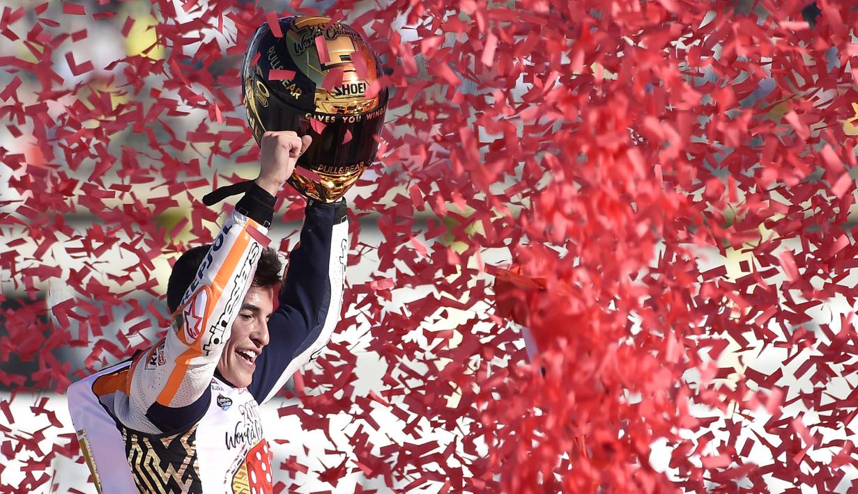 Sirkuit Sachsenring di Jerman adalah milik Marc Marquez,   hingga 2019, Marquez sudah 10 kali menjadi yang tercepat di kota Hohenstein-Ernstthal ini. (AFP/Robert Michael)
