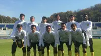 Timnas Malaysia U-19 sebelum melawan Timor Leste pada laga perdana kualifikasi Piala Asia U-19 2018, Selasa (31/10/2017). (Bola.com/Dok. FAM)