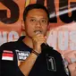 Agus Harimurti Yudhoyono (AHY) menelusuri kawasan rumah warga di Pasar Manggis, Setiabudi, Jakarta Selatan, Sabtu (28/1).