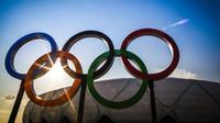 Logo Olimpiade. (AFP/Raphael Alves)
