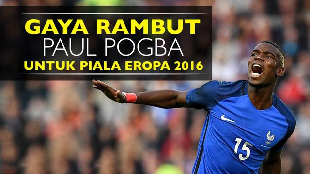 Video gaya rambut terbaru Paul Pogba untuk tampil di Piala Eropa 2016, skin rambutnya diberi tulisan Pogboom.