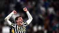 Selebrasi Andrea Cambiaso saat mencetak gol perdana untuk Juventus (AFP)
