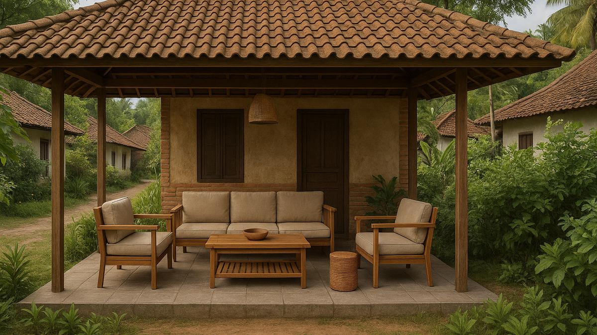 6 Gambar Desain Ruang Tamu Outdoor Sederhana di Kampung, Suasananya Teduh dan Bikin Nyaman