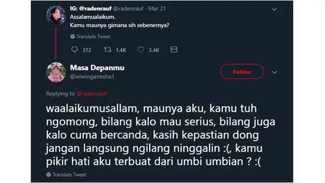6 Respons Netizen Ditanya Maunya Gimana Ini Malah Bikin Baper