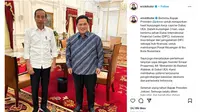 Tangkapan layar akun Instagram Menteri Badan Usaha Milik Negara (BUMN) Erick Thohir @erickthohir, Jumat (21/6/2024). (Arief/Liputan6.com)