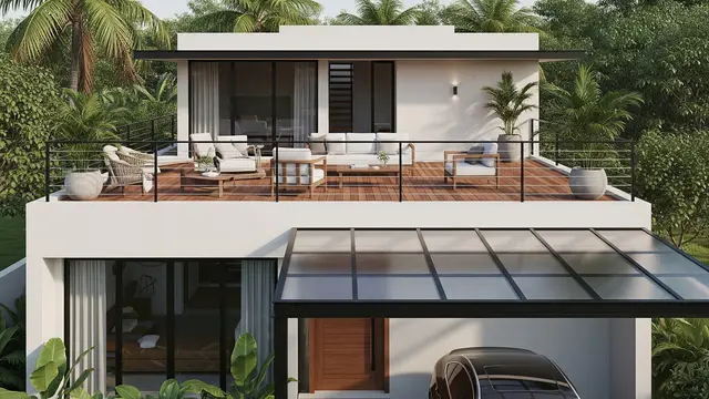 Rumah Minimalis Modern dengan Rooftop Multifungsi