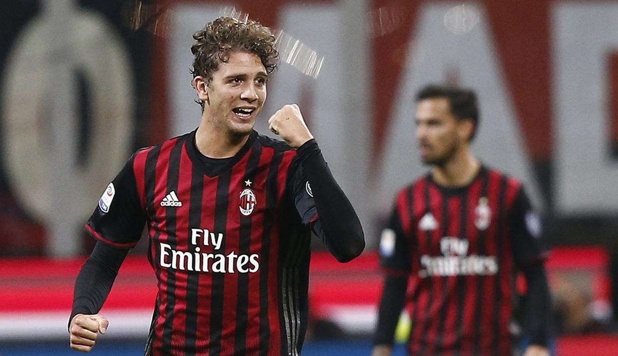 AC Milan menaklukkan Juventus 1-0 pada pertandingan pekan ke-9 Serie A 2016-2017, di San Siro, Minggu (23/10/2016) dini hari WIB. Manuel Locatelli mencetak gol kemenangan AC Milan. (AFP/Marco Bertorello)