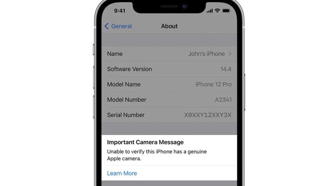 iOS 14.4 beritahukan ke pengguna jika iPhone pakai komponen kamera tidak resmi (Foto: Ubergizmo)