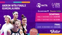 Jadwal dan Live Streaming WTA Finals Guadalajara Pekan Ini di Vidio, 17 dan 18 November 2021. (Sumber : dok. vidio.com)