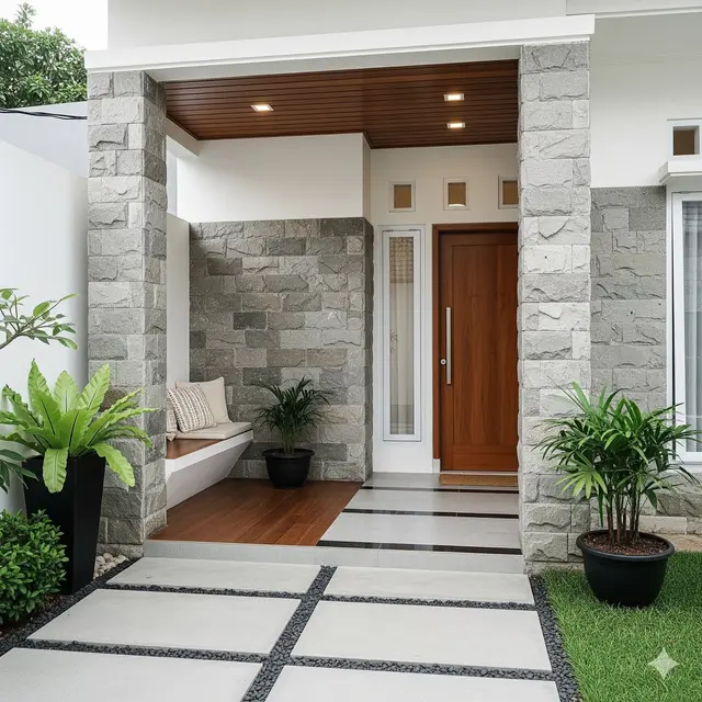Minimalis dengan Batu Alam
