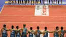 Para pevoli dari Jakarta BNI Taplus bersiap menghadapi Jakarta Pertamina Energi. Bagi BNI Taplus laga ini merupakan penentuan untuk menjadi yang terbaik pada babak final four. (Bola.com/Vitalis Yogi Trisna)
