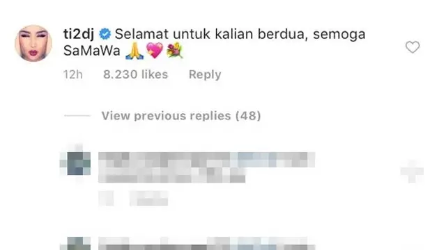 Ucapan selamat untuk Syahrini (foto: instagram @princessyahrini)