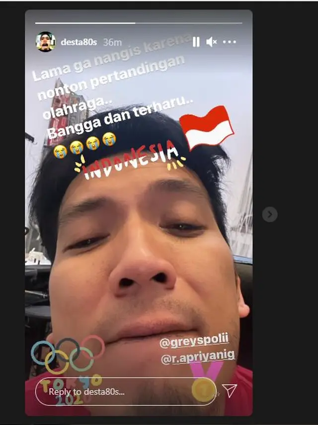 Desta Menangis lihat Greysia Polii dan Apriyani Rahayu menang dalam Olimpiade Tokyo 2020