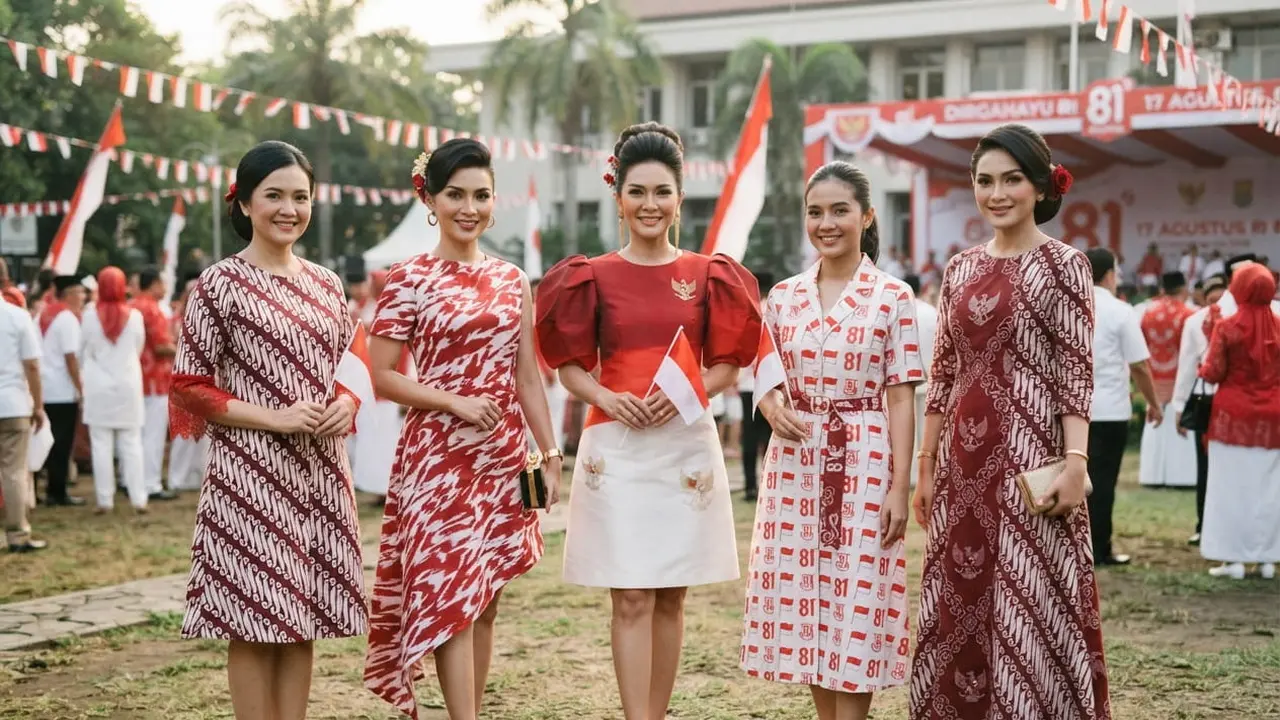 Ide Dress Batik Tema Kemerdekaan 17 Agustus 1945 HUT RI Ke-81