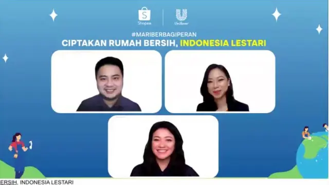 Jumpa pers virtual kolaborasi Unilever dan Shopee bertajuk "Rumah Bersih, Indonesia Lestari",