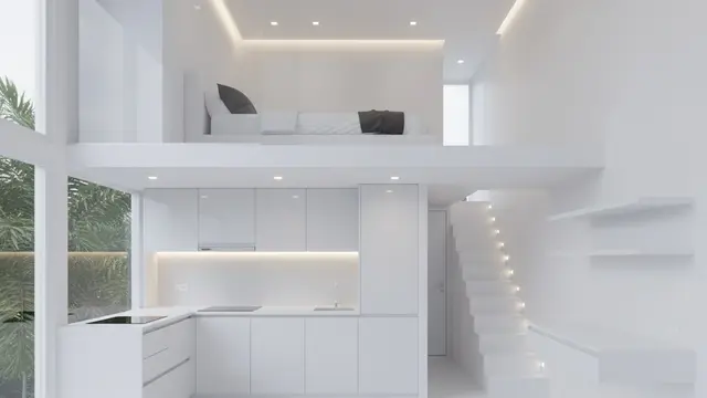 Model Rumah Kecil Tapi Luas dengan Loft di Atas Dapur yang Fungsional