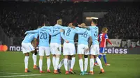 Pemain Manchester City merayakan kemenangan 4-0 atas Basel. (doc. UEFA)