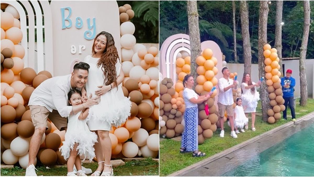 6 Potret Siti Badriah Umumkan Jenis Kelamin Anak Kedua di Gender Reveal