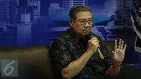 Presiden ke-6 RI Susilo Bambang Yudhoyono atau SBY menyatakan, dia diperingatkan bahwa teleponnya disadap, Jakarta, Rabu (1/2). (Liputan6.com/Faizal Fanani)