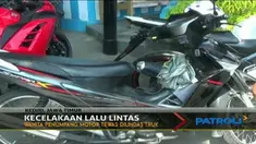 Kecelakaan antara sepeda motor dan minibus, seorang penumpang motor tewas tergilas truk.