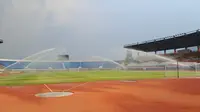 Persiapan Stadion SJH pada Sabtu (21/10/2023) sudah hampir 100 persen untuk Piala Dunia U-17 2023. (Bola.com/Muhammad Adi Yaksa)