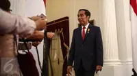 Presiden Joko Widodo (Jokowi) memberikan keterangan di Istana Merdeka, Jakarta (Liputan6.com/Faizal Fanani)