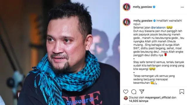 Aria Baron Meninggal Dunia, Melly Goeslaw Kenang Kebiasaan Setiap Bertemu