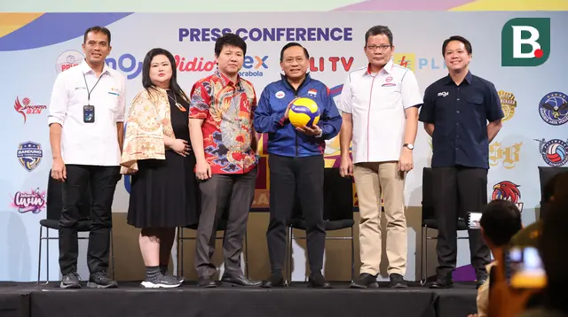 Konferensi pers Proliga 2024 di SCTV Tower, Jakarta, Senin (22/4/2024). (Bola.com/Abdul Azis)