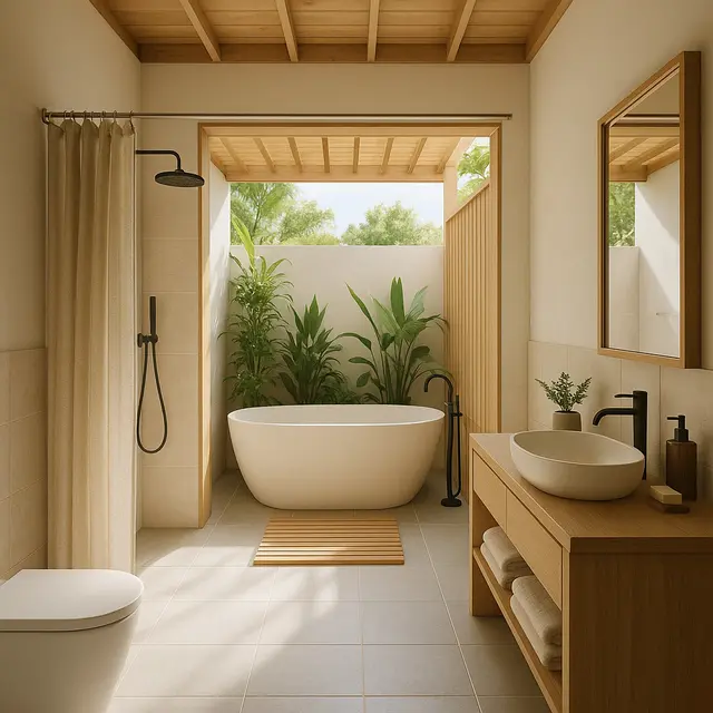 Inspirasi Kamar Mandi Semi Outdoor