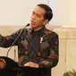 Presiden Jokowi memberi pidato saat merayakan Hari Musik Nasional 2017 di Istana Negara, Jakarta, Kamis (9/3). Hari Musik Nasional diperingati setiap tanggal 9 Maret. (Liputan6.com/Angga Yuniar)