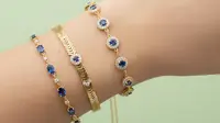Gelang Emas Kombinasi Safir Harga Stabil. Gemini