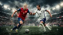 Ilustrasi Erling Halaand versis Harry Kane. (Bola.com/AI)