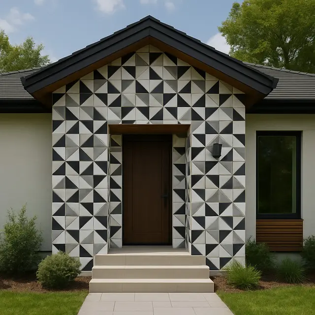 Fasad Rumah dengan Keramik yang Modelnya Tak akan Ketinggalan Zaman (Foto: ChatGPT)