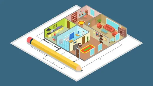 Ilustrasi Denah Rumah Klasik (Credit: sentavio/freepik)