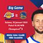 Live streaming big game NBA, Lakers vs Warriors, Selasa (19/1/2021) pukul 10.00 WIB dapat disaksikan melalui platform Vidio. (Dok. Vidio)