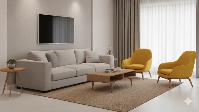 Model Plafon PVC Ruang Tamu Sederhana tapi Terlihat Mewah. AI