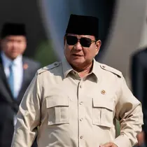 Sebelumnya, Presiden Prabowo menghadiri dan menyaksikan penandatanganan dokumen kesepakatan perdamaian Gaza di Sharm El-Sheikh, Mesir. (YASUYOSHI CHIBA/AFP)